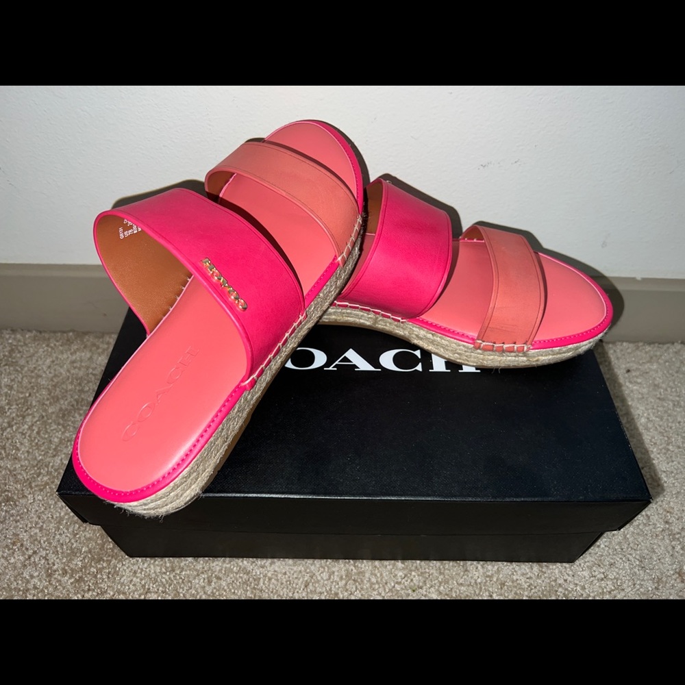 Franca Leather Slip-on Espadriles, COACH, 7 B